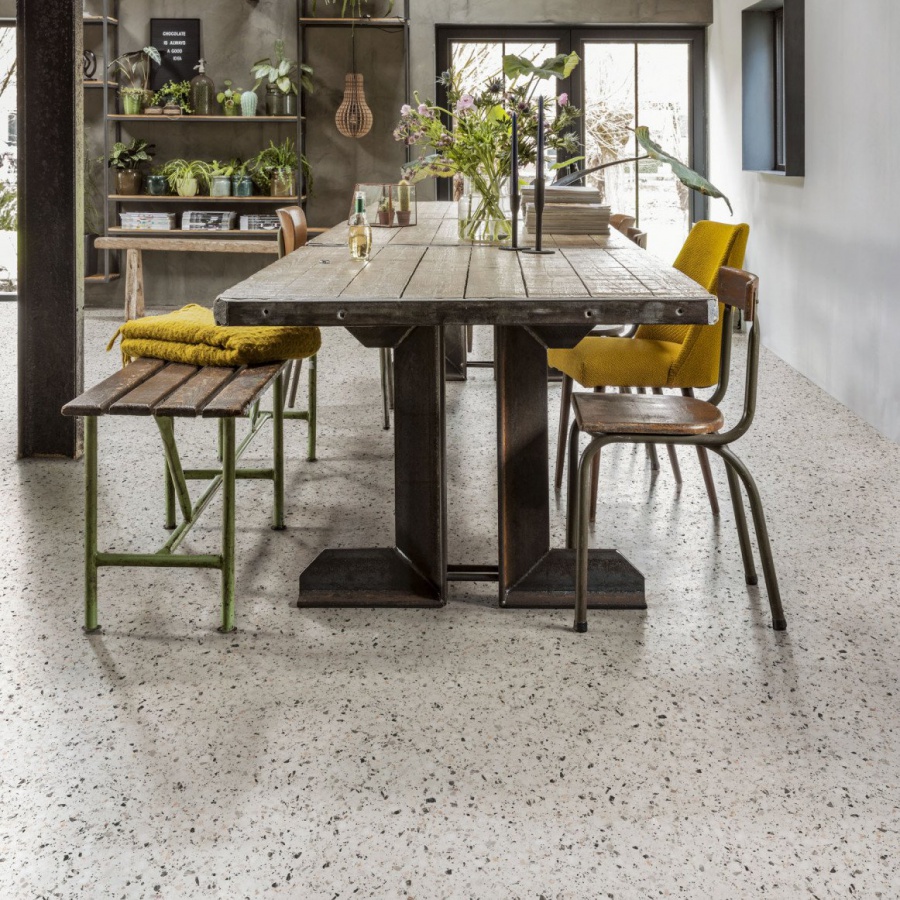 Floorify-Tegels-Terrazzo-F024-LaminaatXXL-3-1.jpg Floorify Rigid pvc Tegels (Terrazzo) — Terrazzo - Afbeelding 2