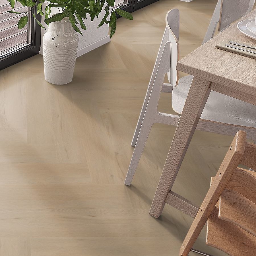 Sfeer Floorlife Leyton Herringbone Beige F6412282419 LaminaatXXL Floorlife YUP Leyton Visgraat Silent Rigid Click — Beige - Afbeelding 2